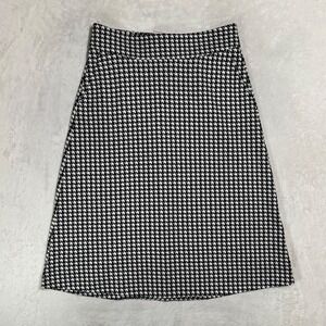 Cabi Houndstooth Midi Skirt Size 10 High Waist A-line Knit Dream Girls Polished